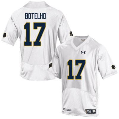 Notre Dame Fighting Irish Men's Jordan Botelho #17 White Under Armour Authentic Stitched College NCAA Football Jersey TIX7499QL